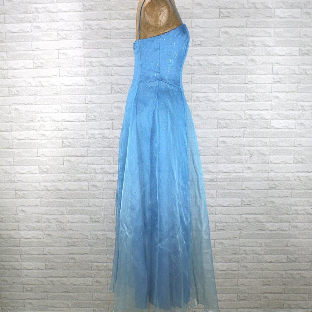ZUM ZUM Dress Prom Sparkle Organza Homecoming Long Gown Light Blue Juniors 7 - Picture 4 of 16